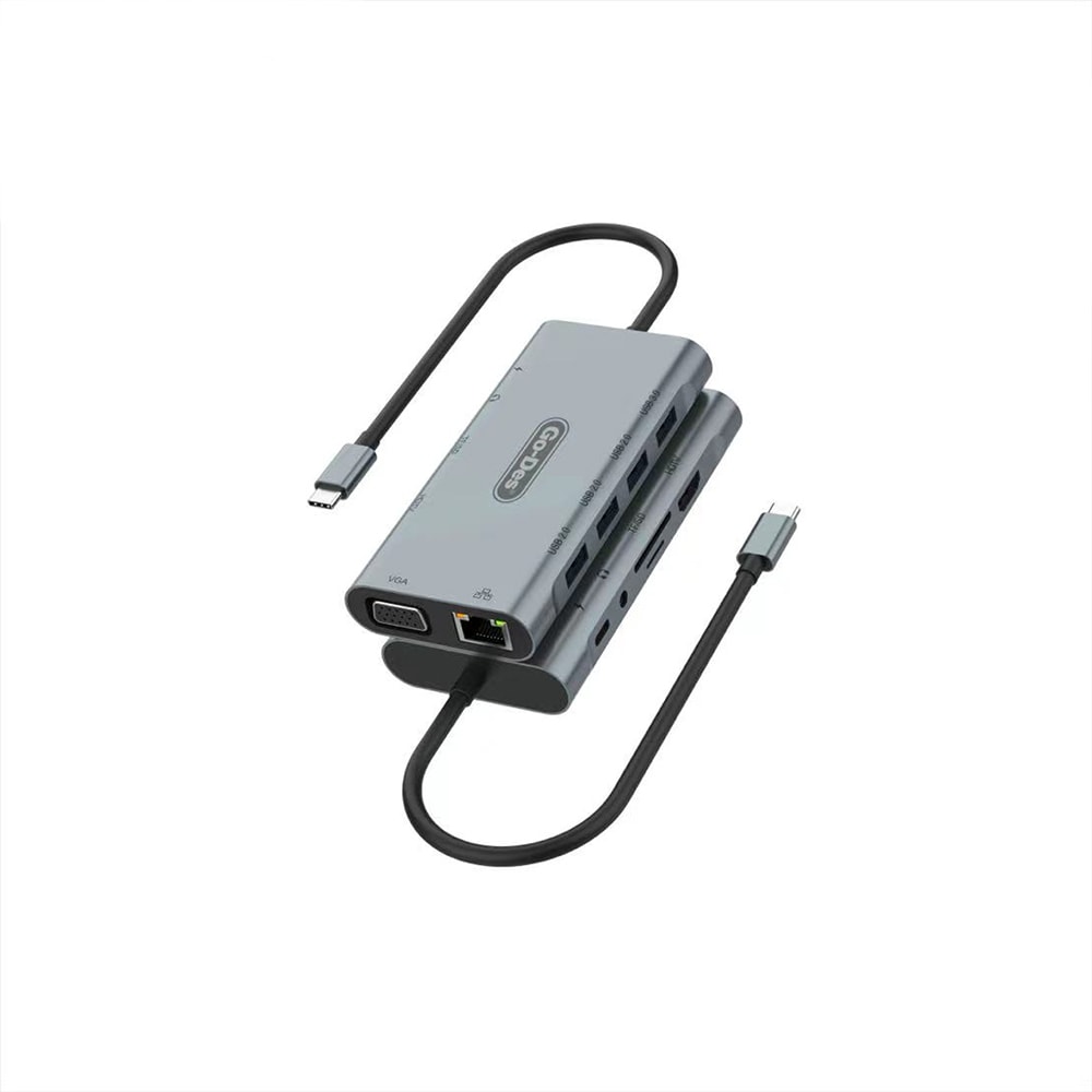 Go Des GD-6907 11 in 1 Type-C Hub SD Kart-RJ45-HDMI-VGA-Usb Çoğaltıcı image