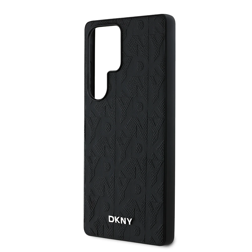 Galaxy S25 Ultra Kılıf DKNY Orjinal Lisanslı Magnetik PU Deri Grid Pattern Kapak