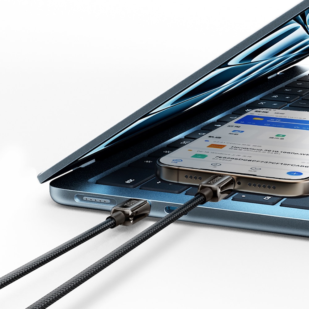 Recci RS42CL Lamp Display Serisi Type-C to Lightning PD 30W Hızlı Şarj Özellikli Data ve Şarj Kablosu 1.5M