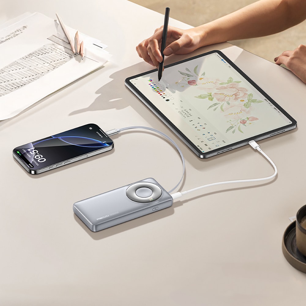 Recci RPB-P58 PD Hızlı Şarj Özellikli Type-C Kablolu Powerbank 22.5W 10.000mAh