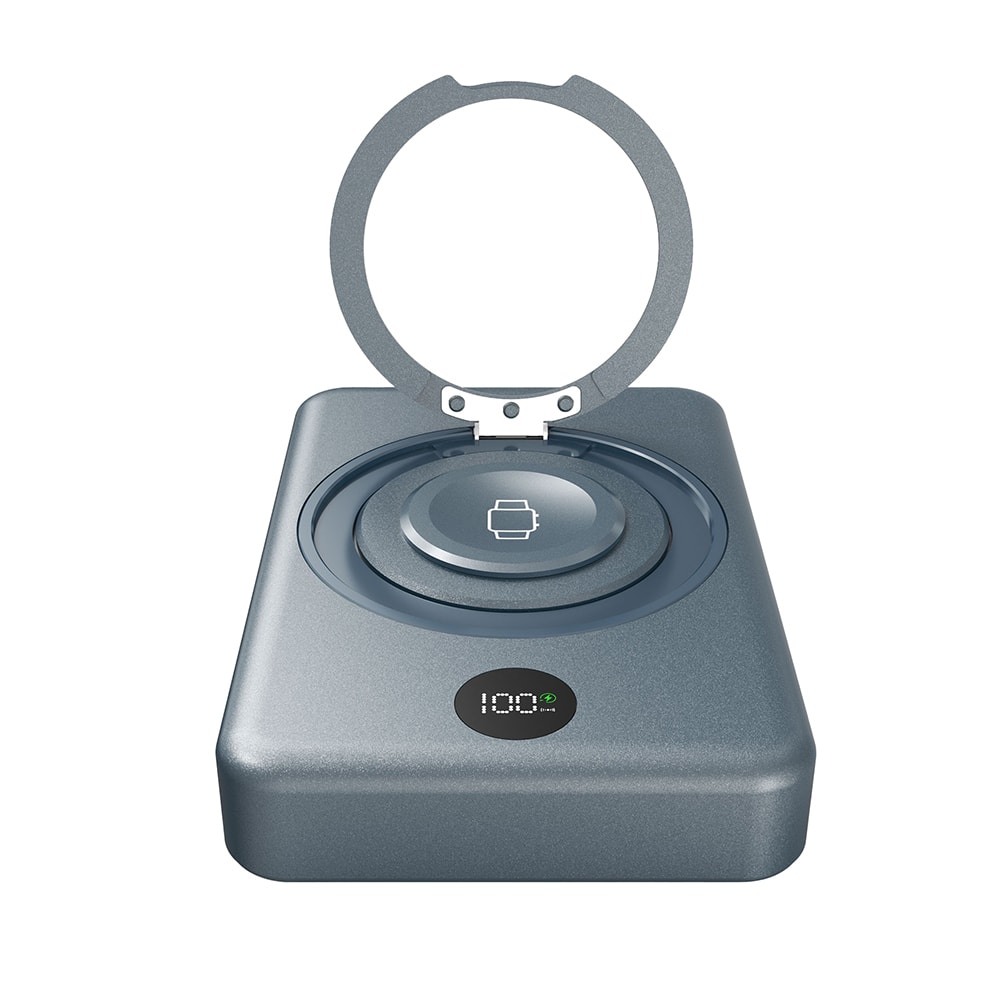 Lenyes PW1010D PD 20W Dijital LED Göstergeli Akıllı Saat Kablosuz Şarj Özellikli Standlı Wireless Powerbank 15W 10000mAh