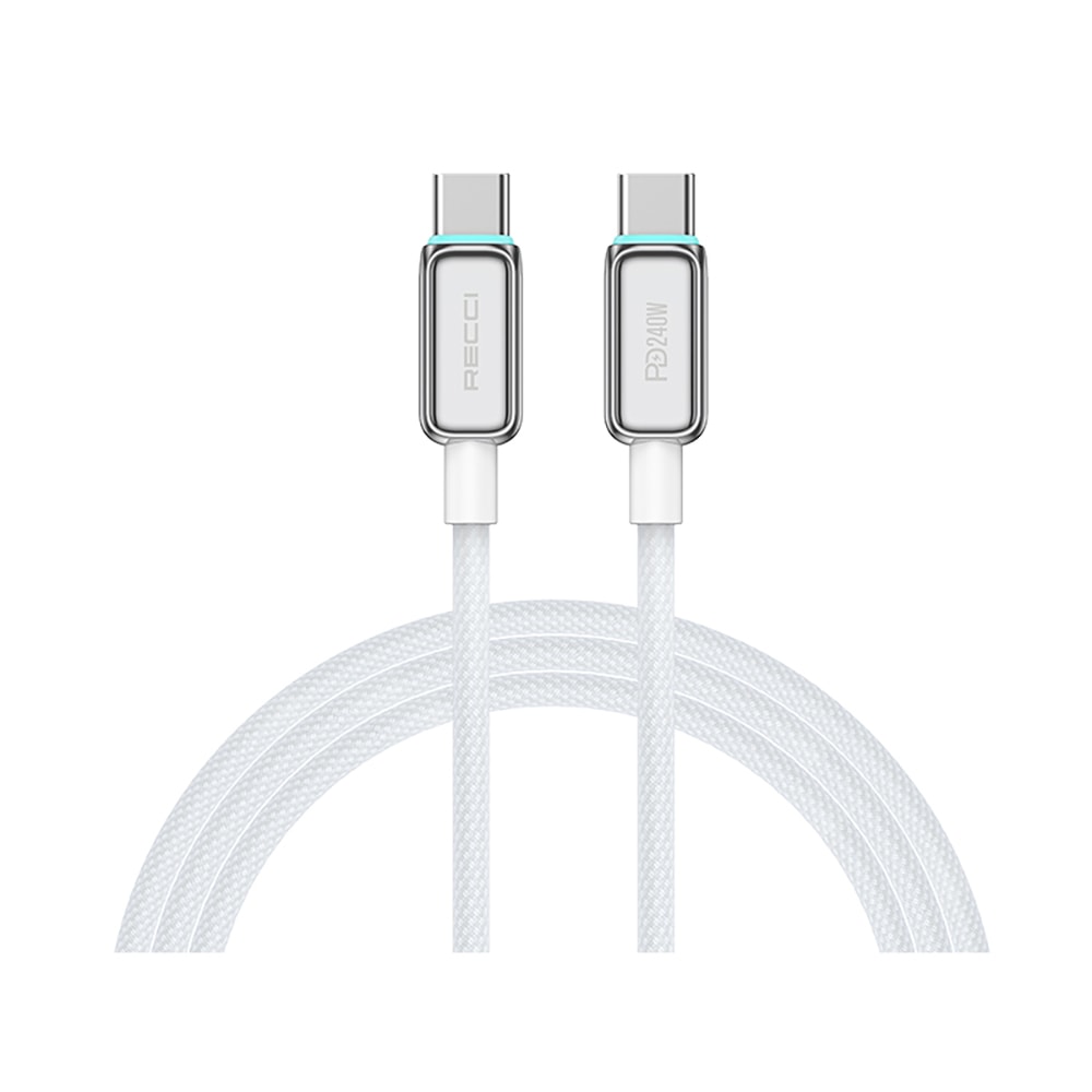 Recci RS42CC Lamp Display Serisi Type-C to Type-C PD 240W Hızlı Şarj Özellikli Data ve Şarj Kablosu 1.5M