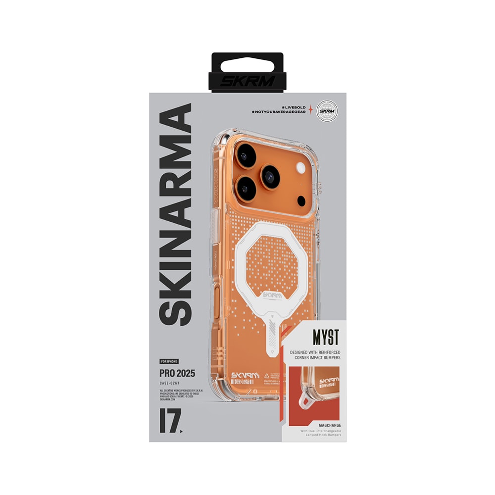 Apple iPhone 17 Pro Kılıf Skinarma M-Safe Şarj Özellikli IML Baskılı Holografik MYST Kapak