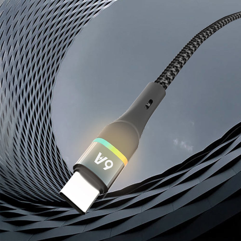 Lenyes LC520 USB-A to Type-C 6A Örgü Tasarımlı Hızlı Şarj Özellikli Data ve Şarj Kablosu 66W 1M