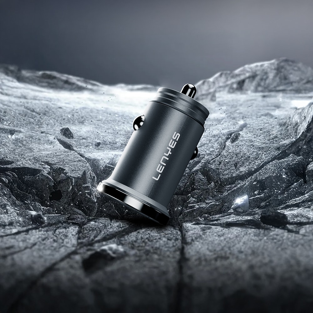 Lenyes CA60 Hızlı Şarj Özellikli Dual Type-C + USB-A Portlu Mini Araç Şarj Aleti PD 45W