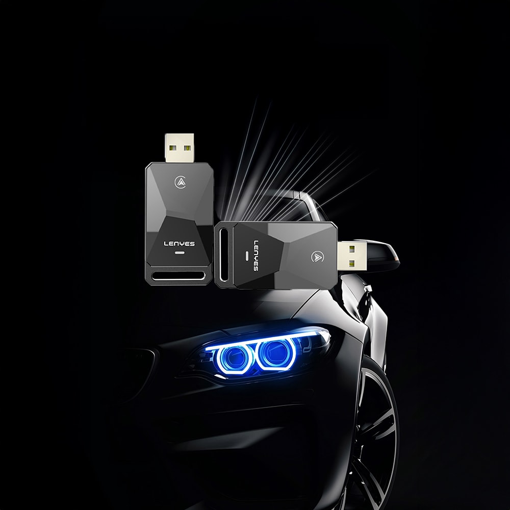 Lenyes LCP02 Android Auto Destekli CarPlay USB Bluetooth 5.0 Wireless Transmitter Adaptör