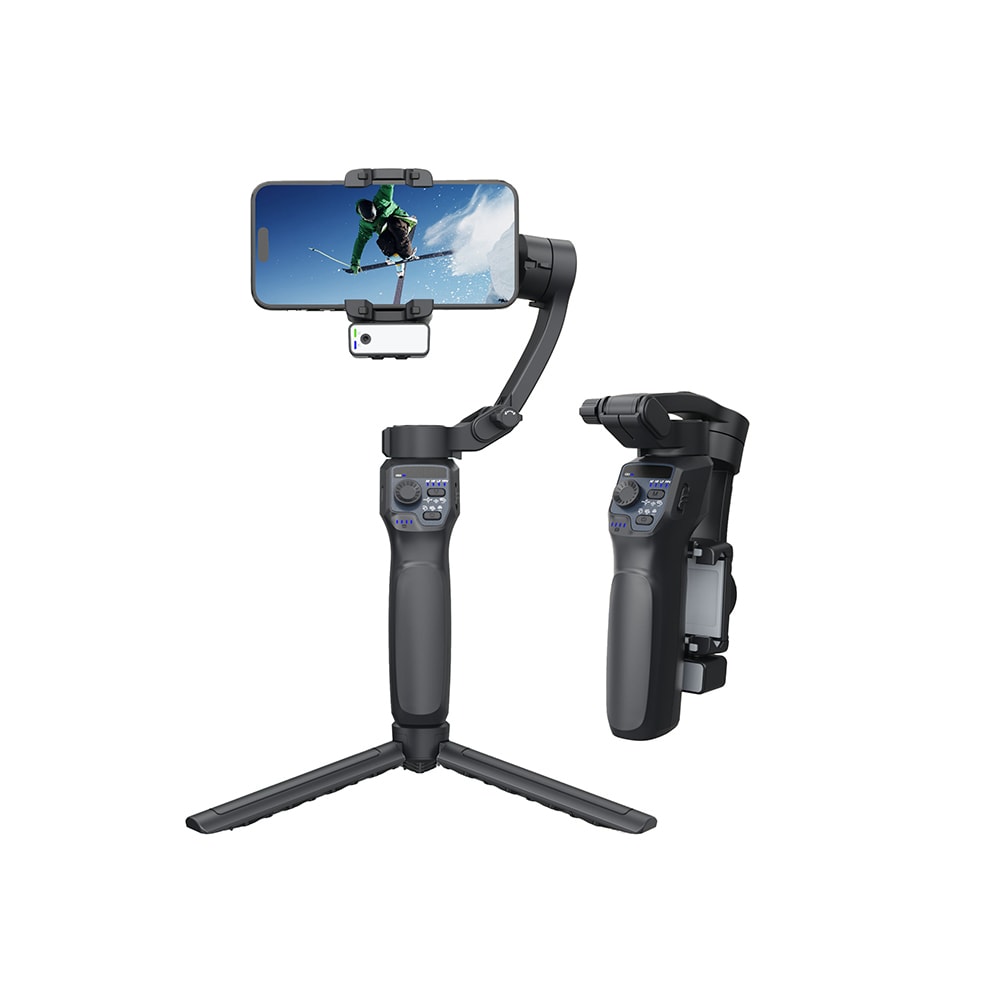 Go Des GD-F11 3 Eksenli El Tipi Yüz Tanıma Takip Özellikli Led Işıklandırma Aparatlı Gimbal Stabilizatör image