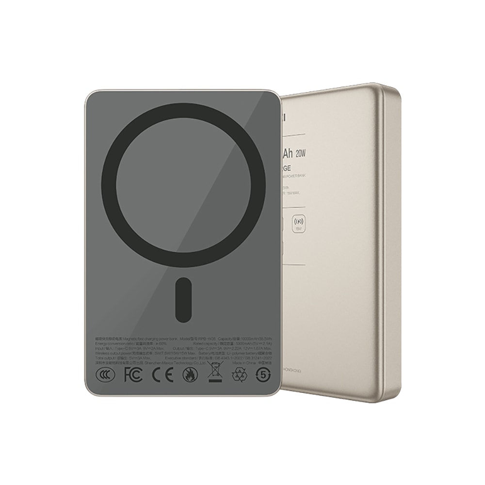 Recci RPB-W36 Ultra İnce PD 20W Hızlı Şarj Özellikli Wireless Powerbank 15W 10000mAh