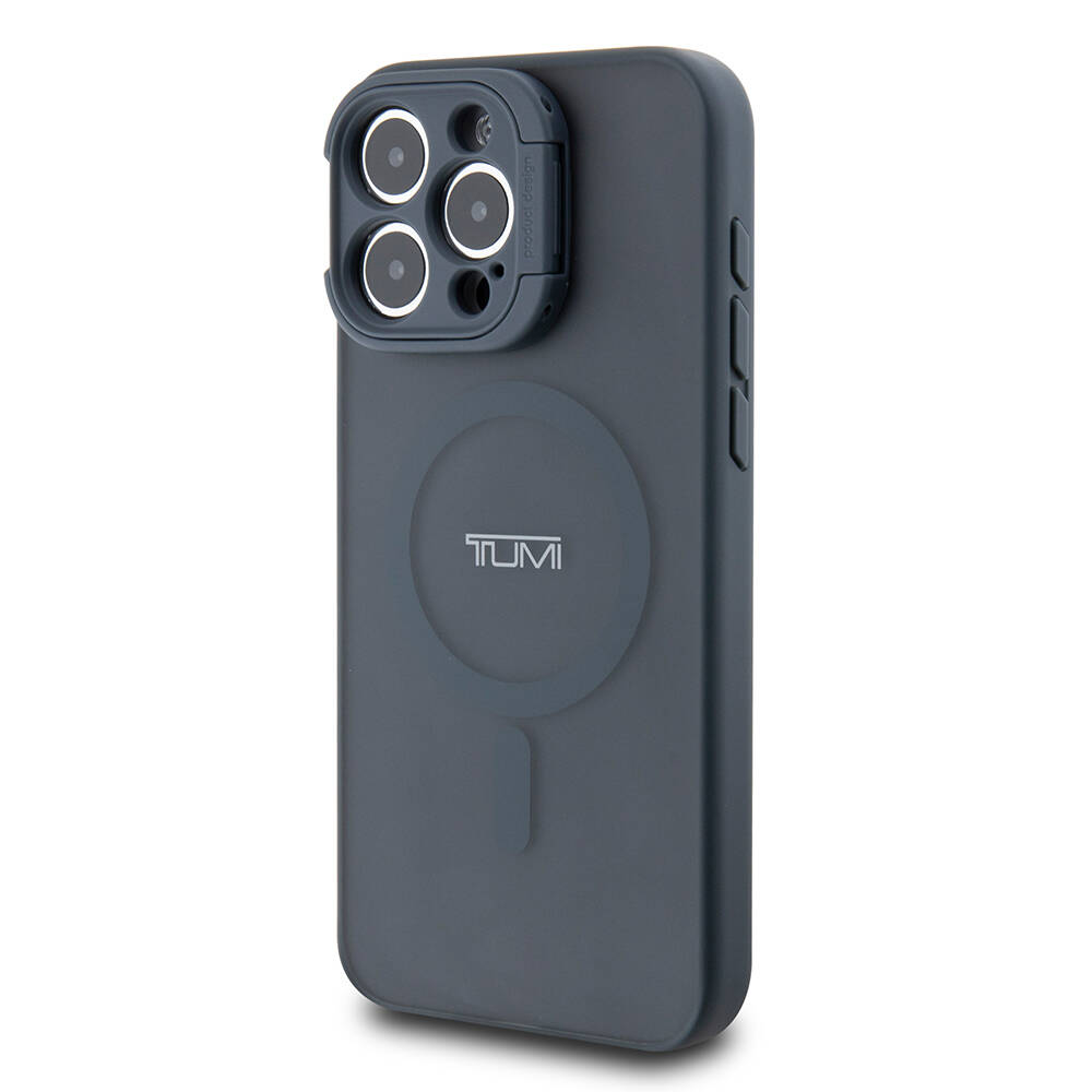 Apple iPhone 15 Pro Max Kılıf TUMI Orjinal Lisanslı M-safe Şarj Özellikli Kamera Standlı Buzlu Mat Kapak