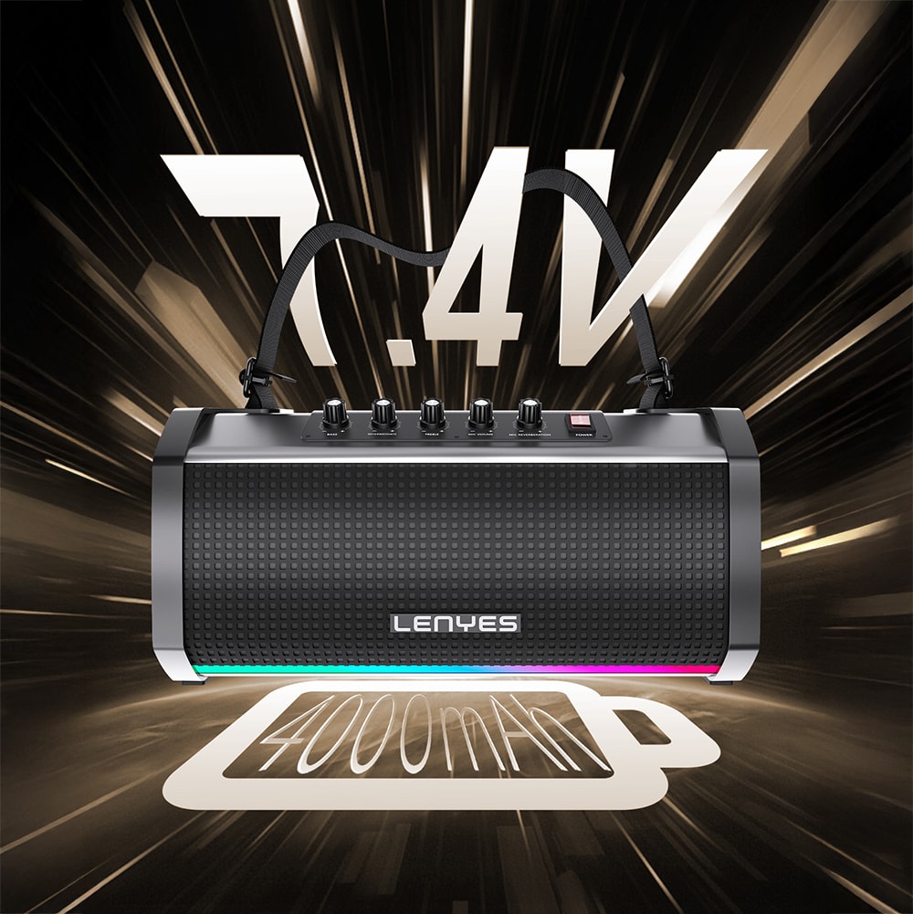 Lenyes S863 RGB Led Işıklı Mikrofonlu TWS Bluetooth Speaker Hoparlör v5.3