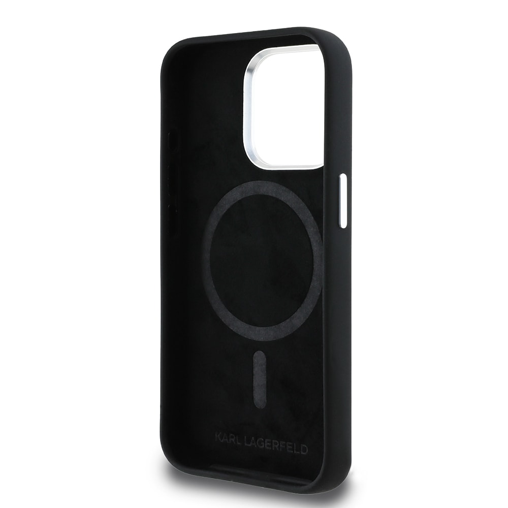 Apple iPhone 15 Pro Max Kılıf Karl Lagerfeld Orjinal Lisanslı Karl & Choupette Sketch Logo Sililkon Kapak