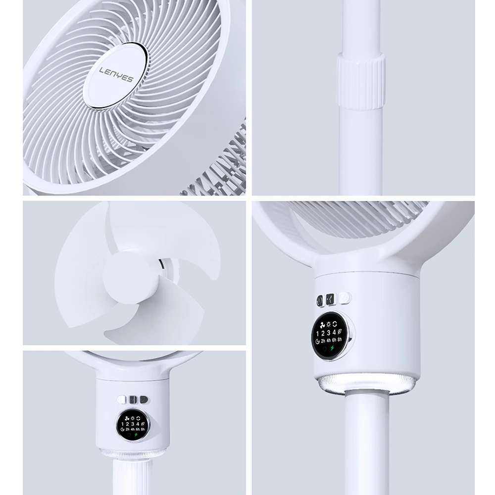 Lenyes LHF10 Dijital LED Göstergeli 5 Kademeli Uzaktan Kumandalı Uzayabilen Gövdeli 10 inç Fan