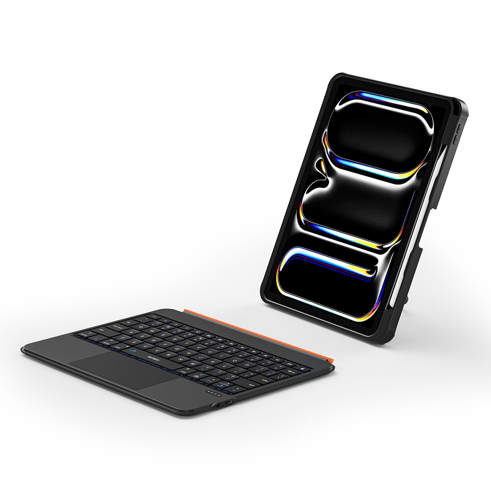 Apple iPad Air 13 2025 M3 Wiwu MK-007 Combo Pro Kalem Bölmeli Klavyeli Standlı Kılıf