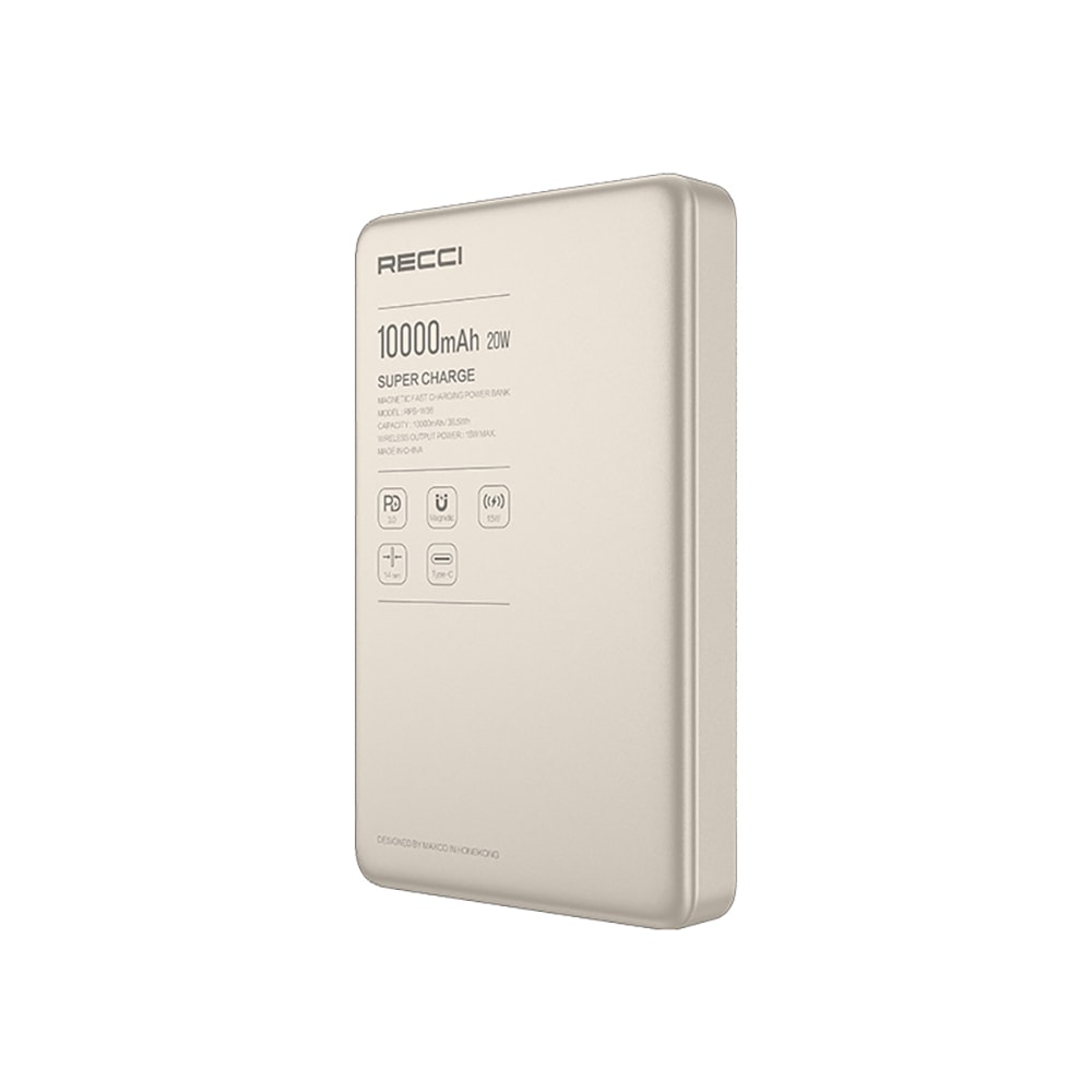 Recci RPB-W36 Ultra İnce PD 20W Hızlı Şarj Özellikli Wireless Powerbank 15W 10000mAh image