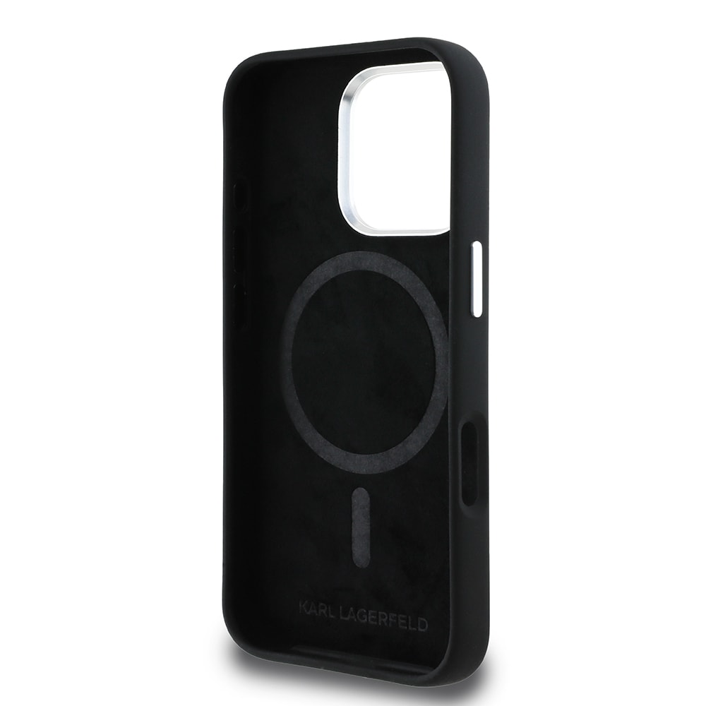 Apple iPhone 16 Pro Kılıf Karl Lagerfeld Orjinal Lisanslı Karl & Choupette Sketch Logo Sililkon Kapak