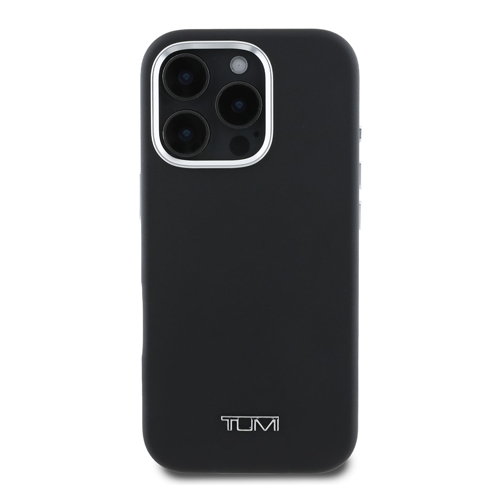 Apple iPhone 16 Pro Max Kılıf TUMI Orjinal Lisanslı M-safe Şarj Özellikli Metal Yazı Logolu PU Deri Kapak