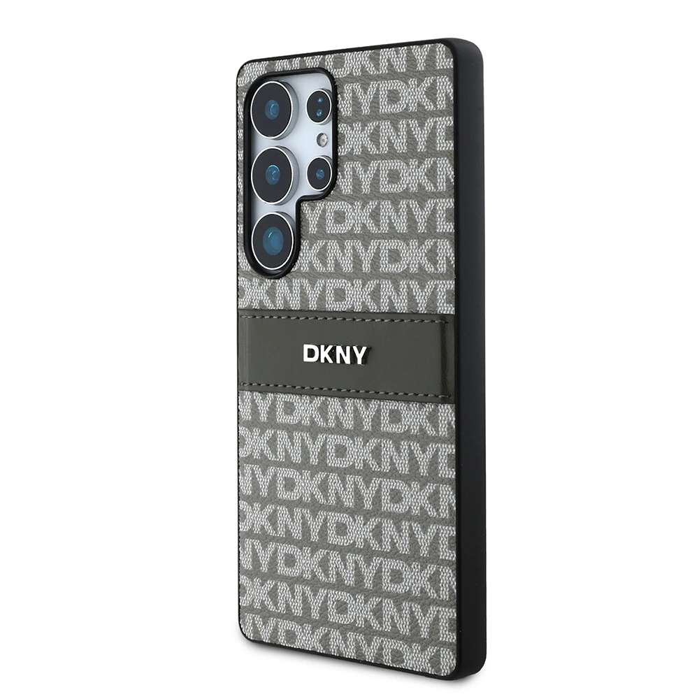 Galaxy S25 Ultra Kılıf DKNY Orjinal Lisanslı Kartlıklı 3D Yazılı Repeat Texture Pattern Kapak