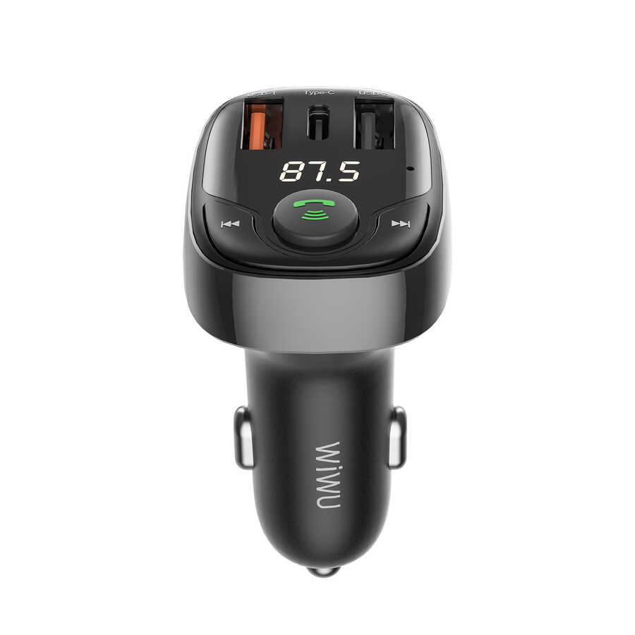 Wiwu PC600 36W Hızlı Şarj Destekli Dijital Göstergeli Bluetooth FM Transmitter image