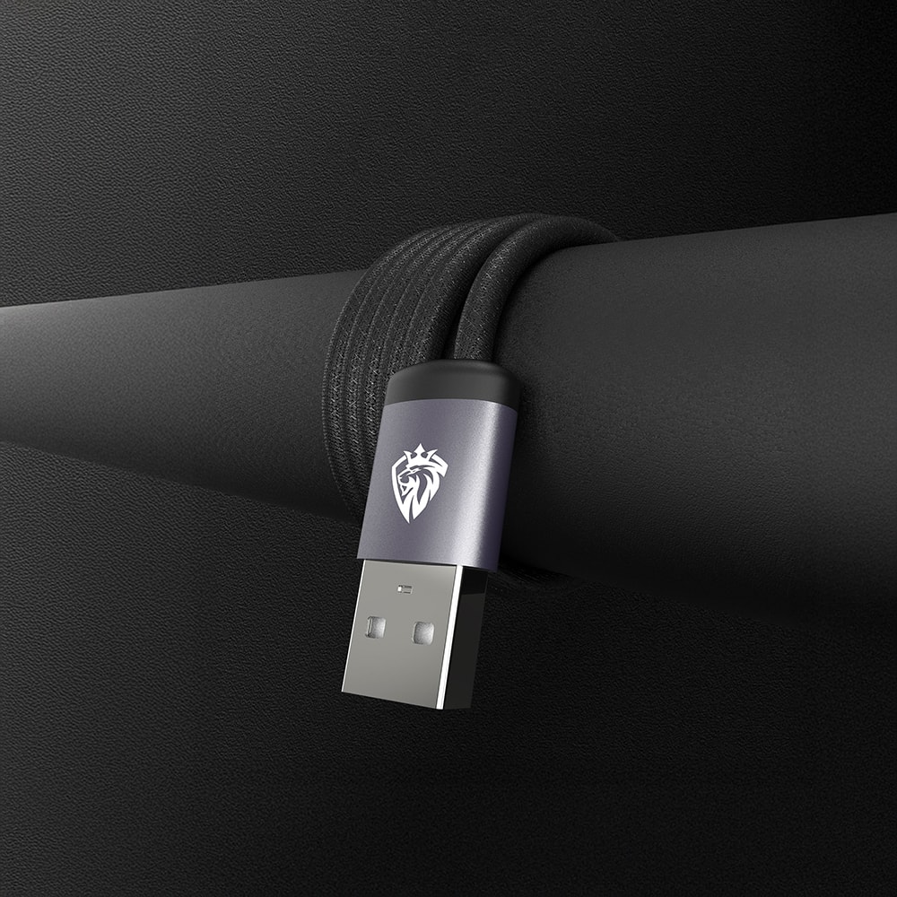 Lenyes LC537 USB-A to Type-C Örgü Tasarımlı Hızlı Şarj Özellikli Data ve Şarj Kablosu 10W 1M