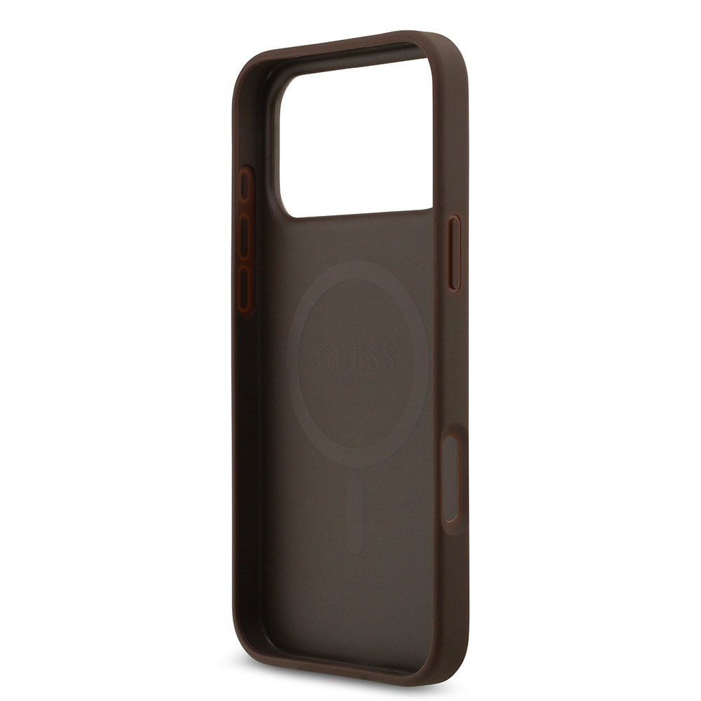 Apple iPhone 17 Pro Max Kılıf Guess Orjinal Lisanslı M-safe Şarj Özellikli Yazı Logolu Circle Classic Kapak