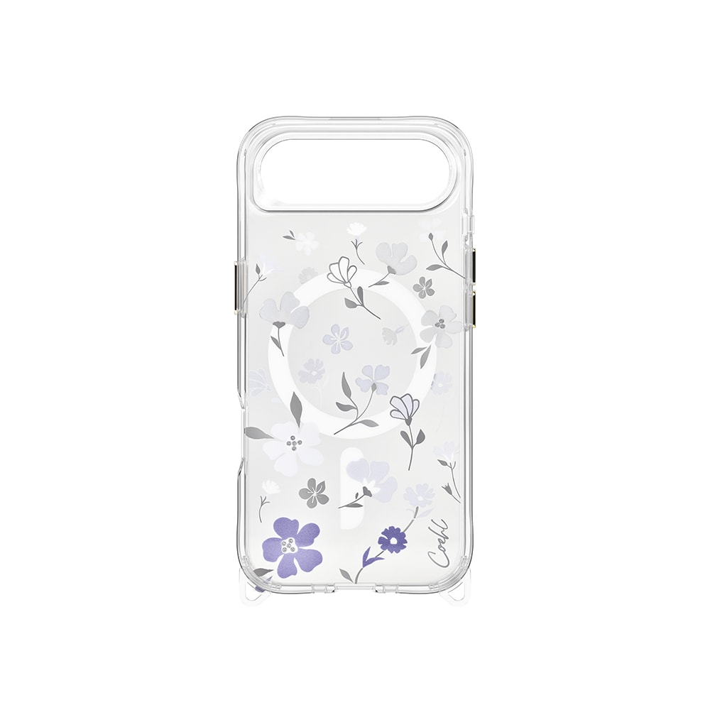 Apple iPhone 17 Air Kılıf M-safe Şarj Özellikli Şeffaf Arka Yüzey Çiçekli Coehl Amara Kapak