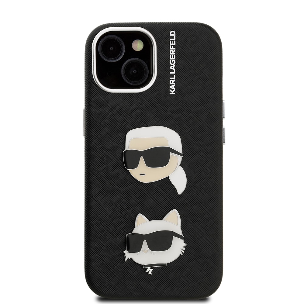 Apple iPhone 15 Kılıf Karl Lagerfeld Orjinal Lisanslı K&C Heads Pin Kapak