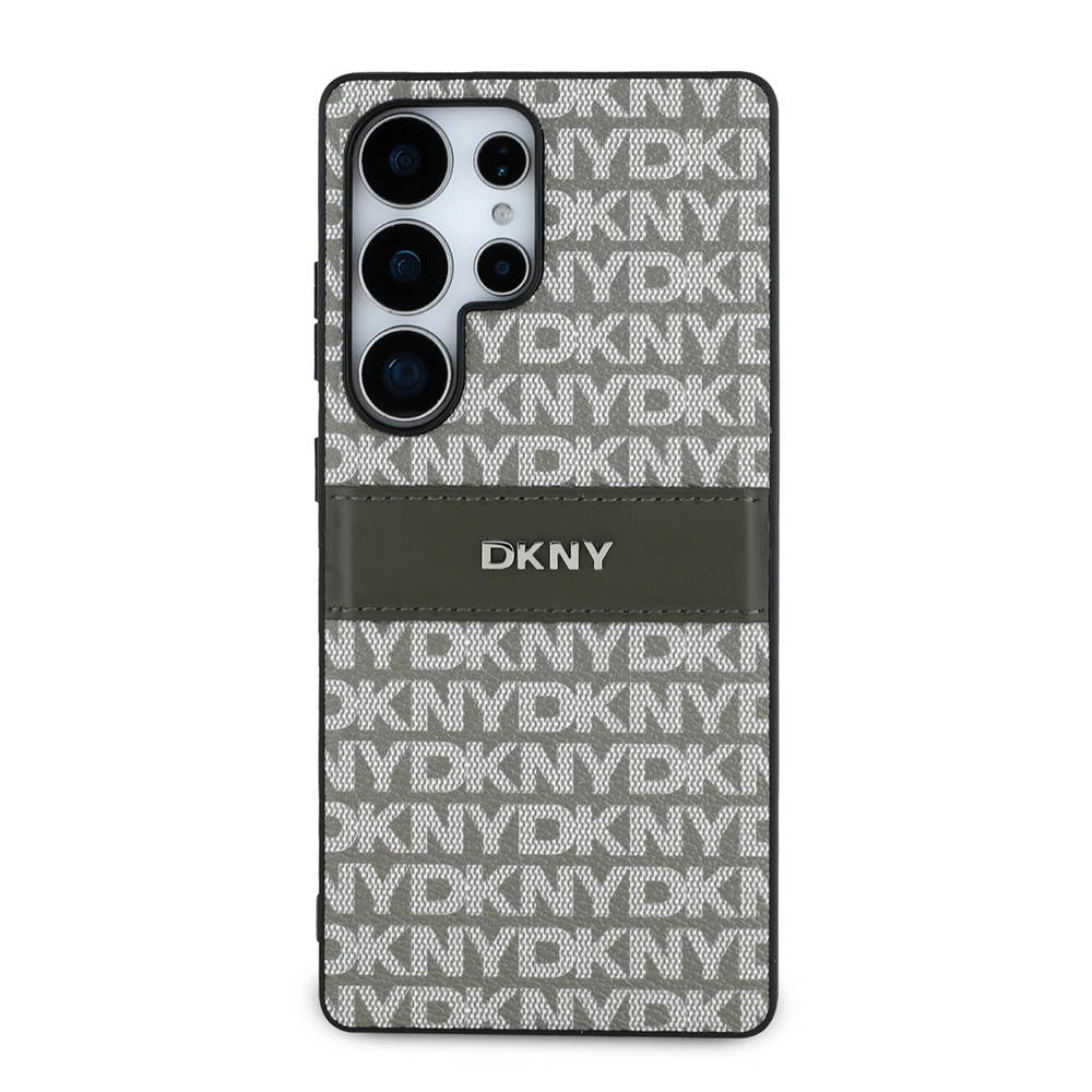 Galaxy S25 Ultra Kılıf DKNY Orjinal Lisanslı Kartlıklı 3D Yazılı Repeat Texture Pattern Kapak