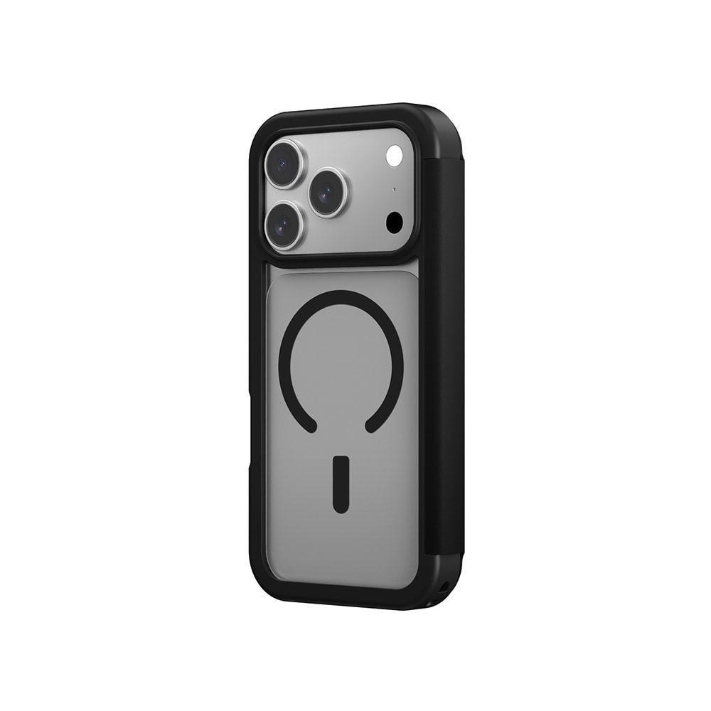 Apple iPhone 17 Pro PU Kartlıklı Kapaklı Amazingthing Glamour Foilo Serisi Kılıf