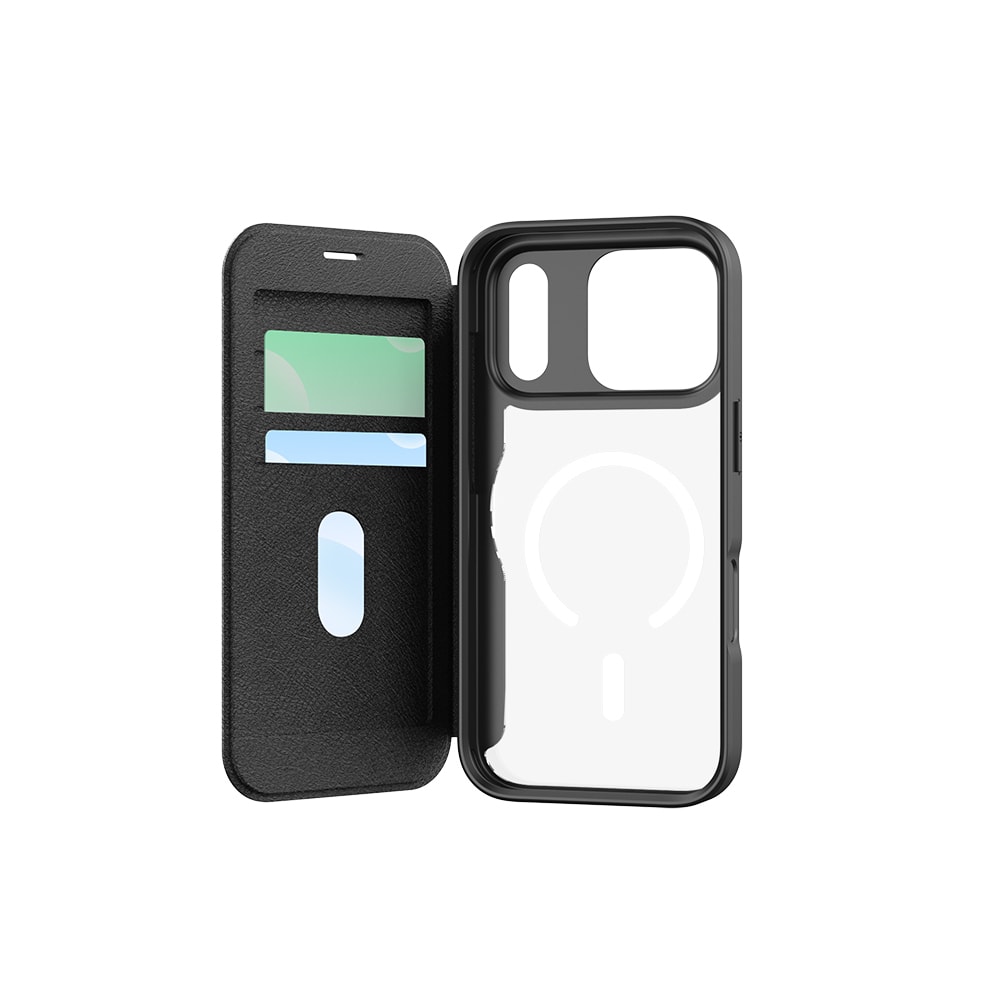 Apple iPhone 17 Pro Kılıf M-Safe Şarj Özellikli Raptic Air Folio Şeffaf Kartlıklı Kapaklı Kılıf image