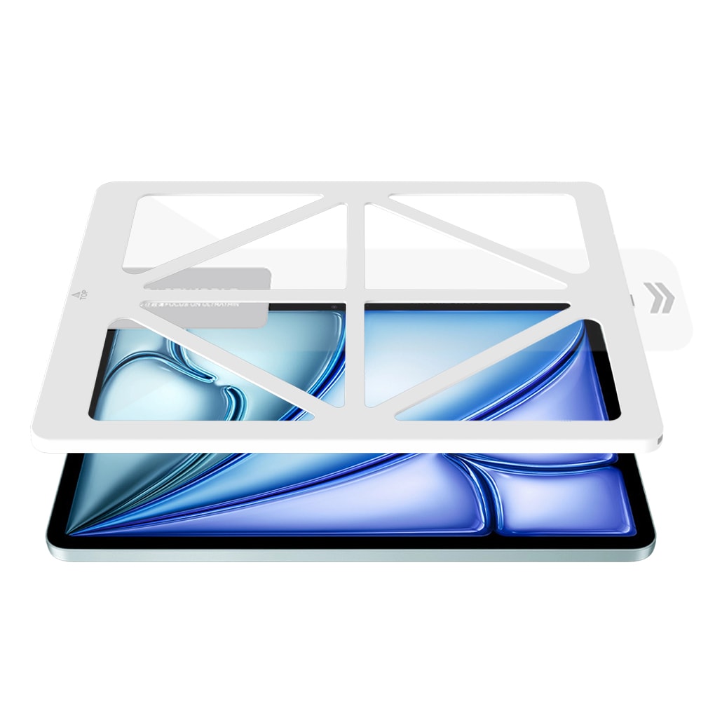 Apple iPad Air 11 2024 CaseWorld Steel Shield Serisi Temperli Cam Ekran Koruyucu + Uygulama Aparatı