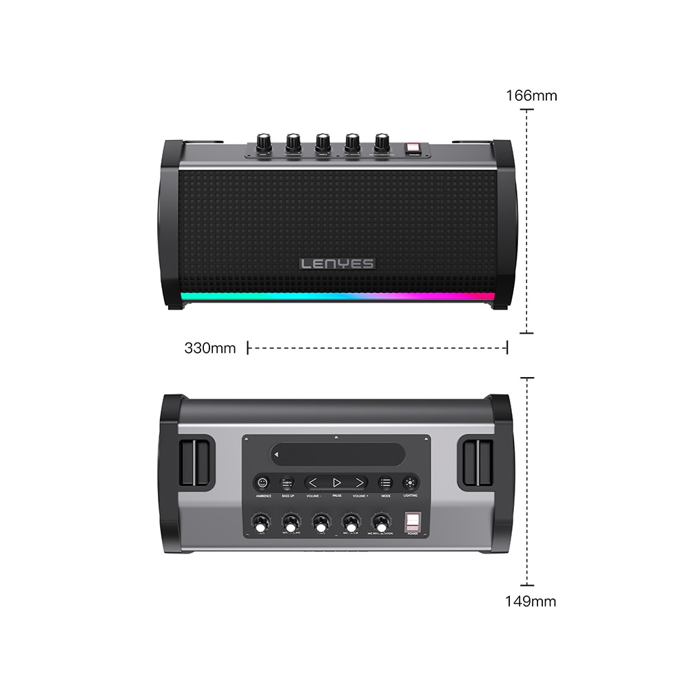 Lenyes S863 RGB Led Işıklı Mikrofonlu TWS Bluetooth Speaker Hoparlör v5.3