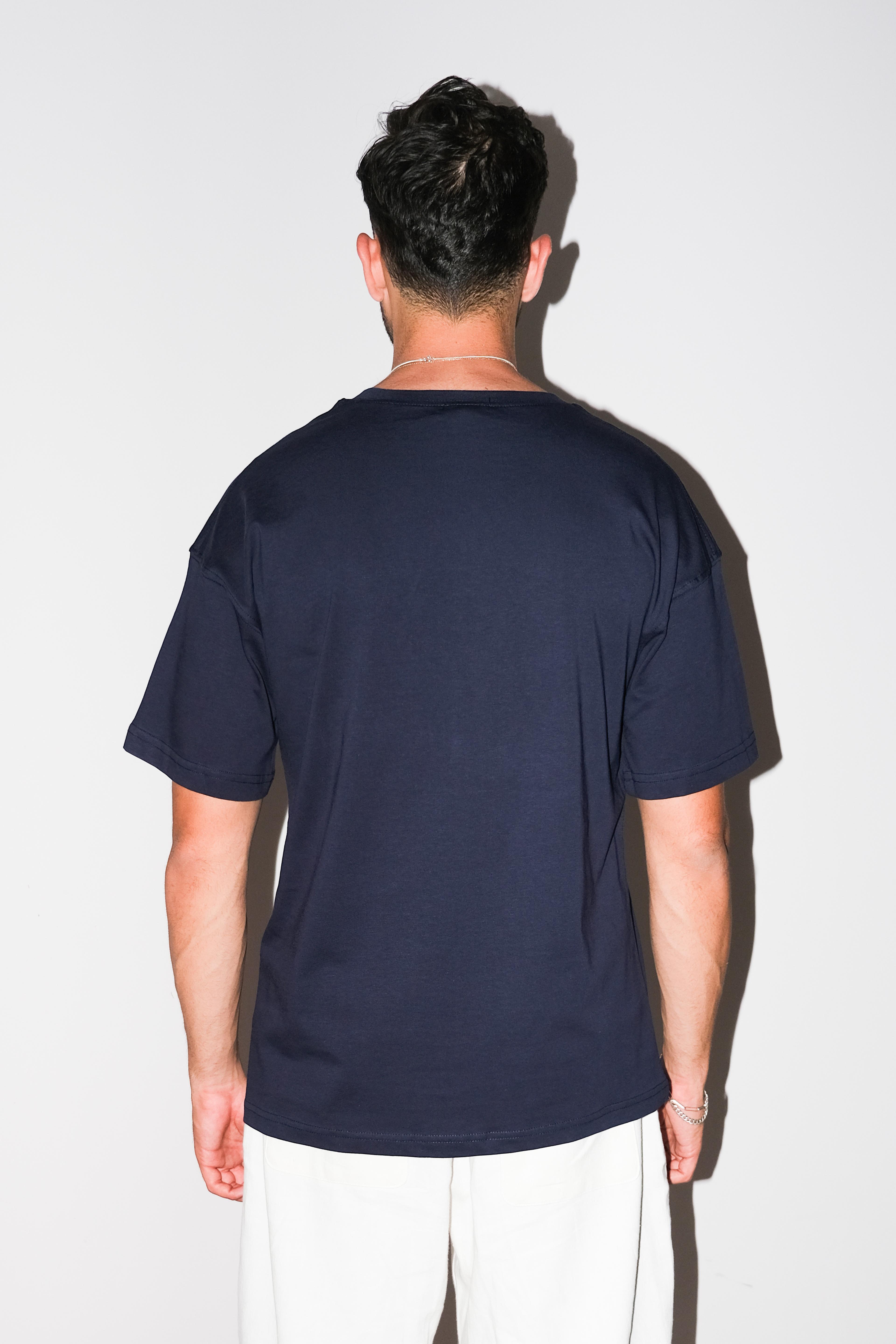 Erkek Bacis Lacivert Oversize T-shirt