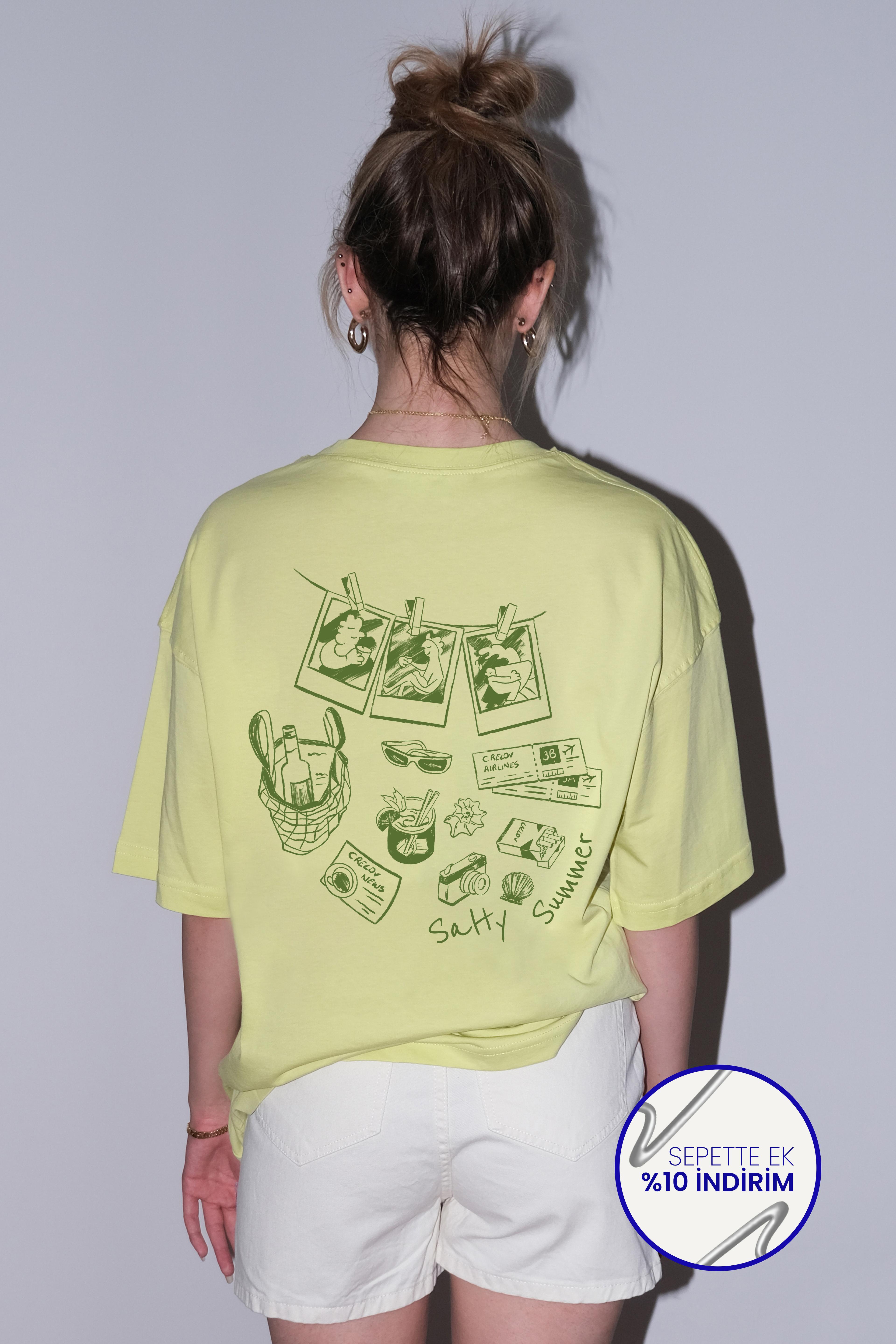 Kadın Salty Summer Lime Oversize T-shirt