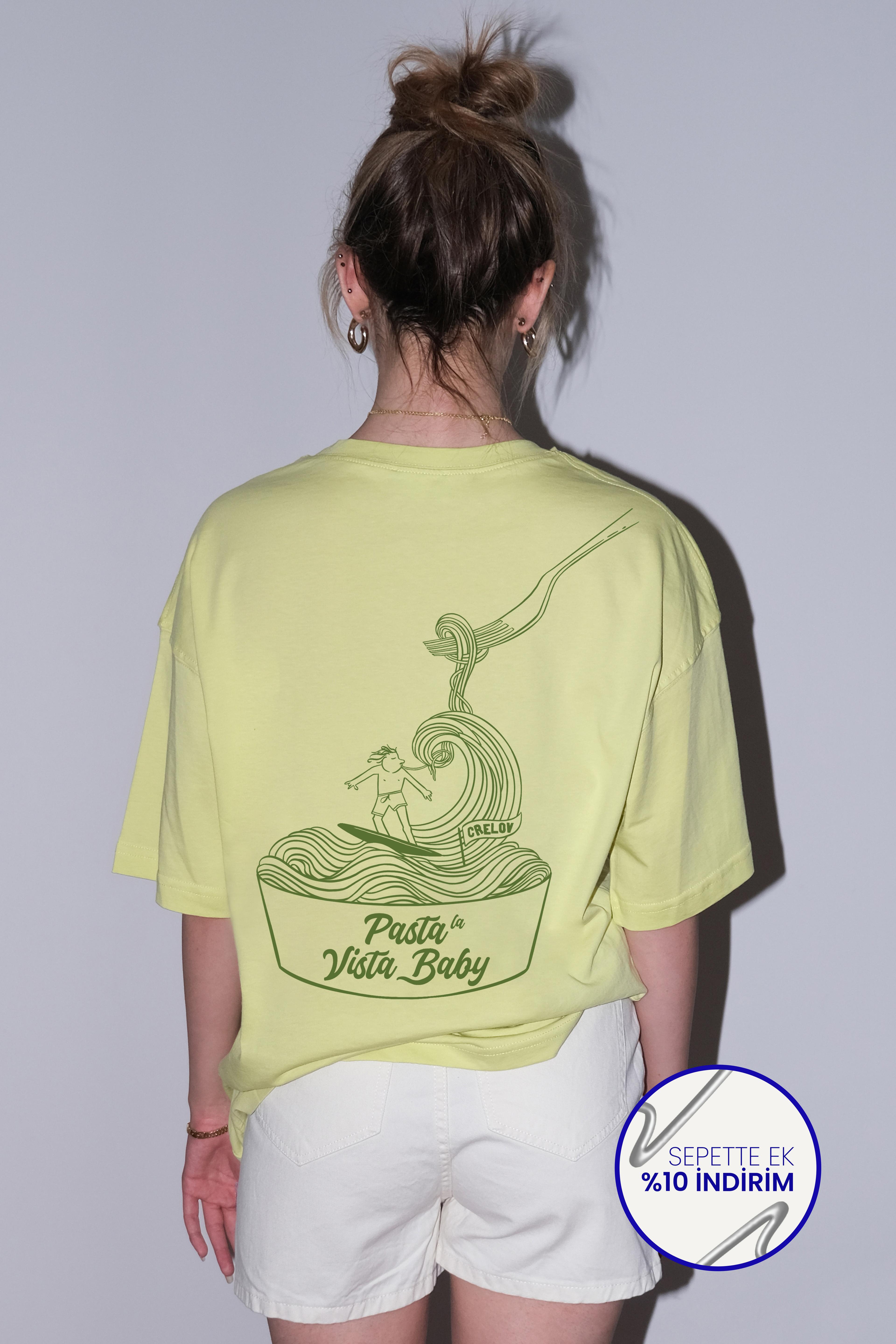 Kadın Pasta La Vista Baby Lime Oversize T-shirt