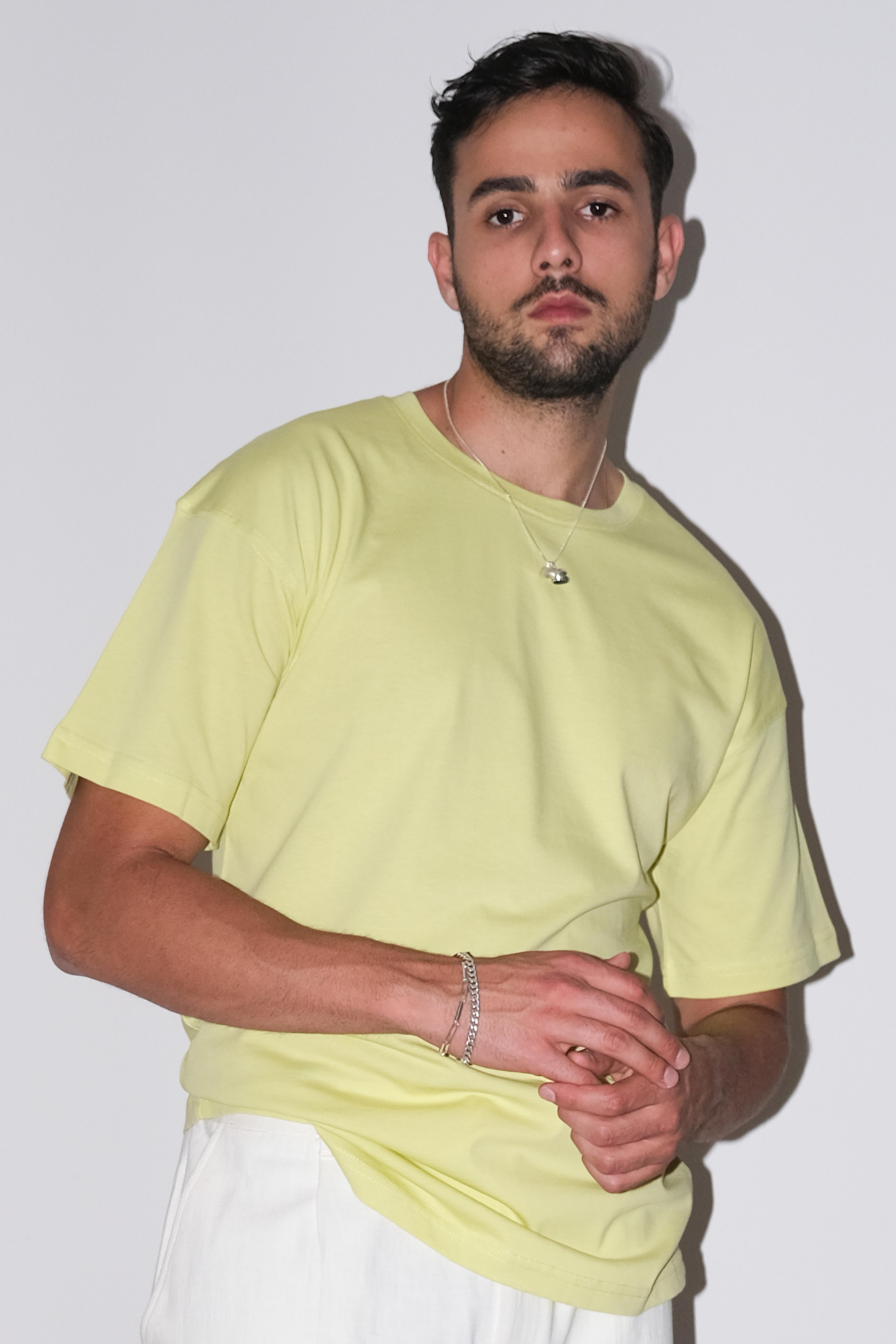 Erkek Bacis Lime Oversize T-shirt