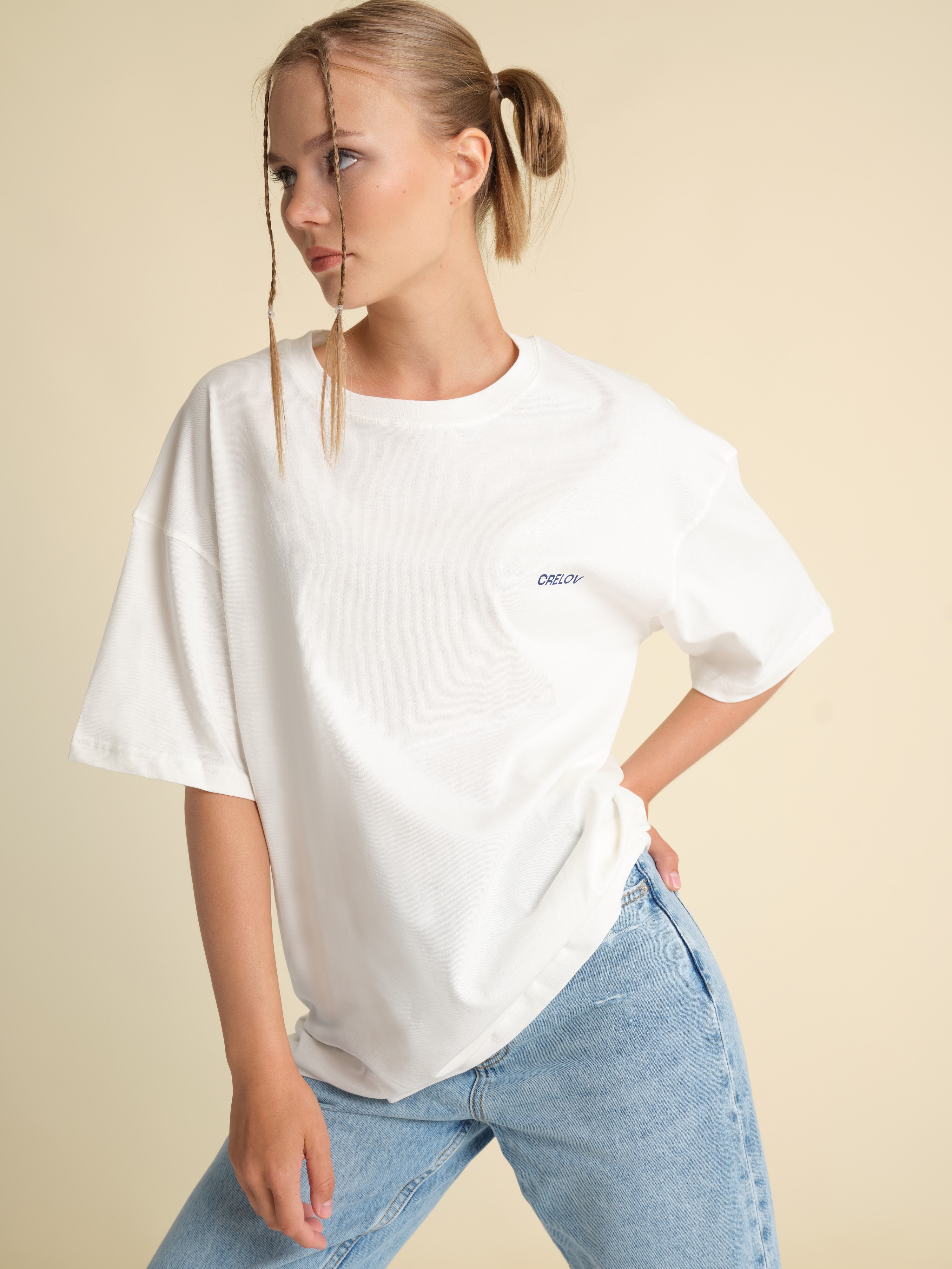 Kadın Create illüstrasyonlu Oversize T-shirt