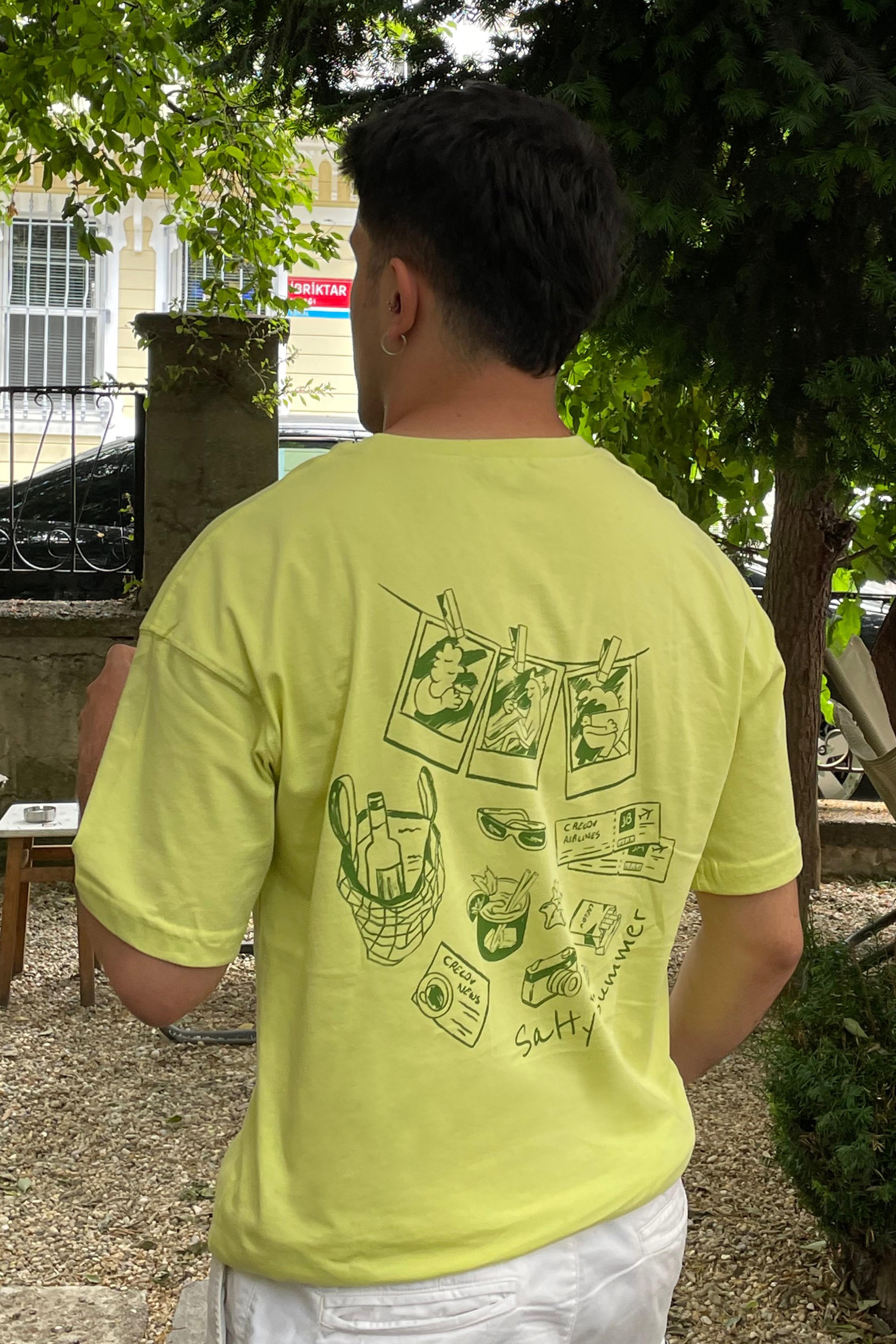 Erkek Salty Summer Lime Oversize T-shirt