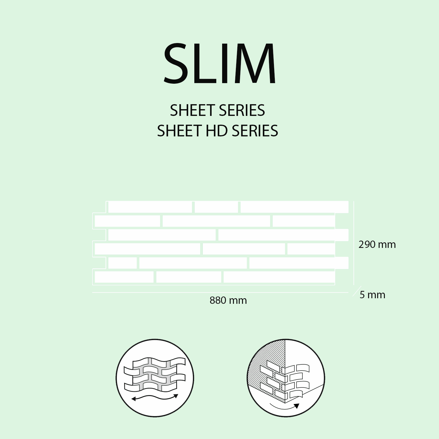 S-SLIM-115-HD Esnek Tuğla Duvar Paneli - Flexolith