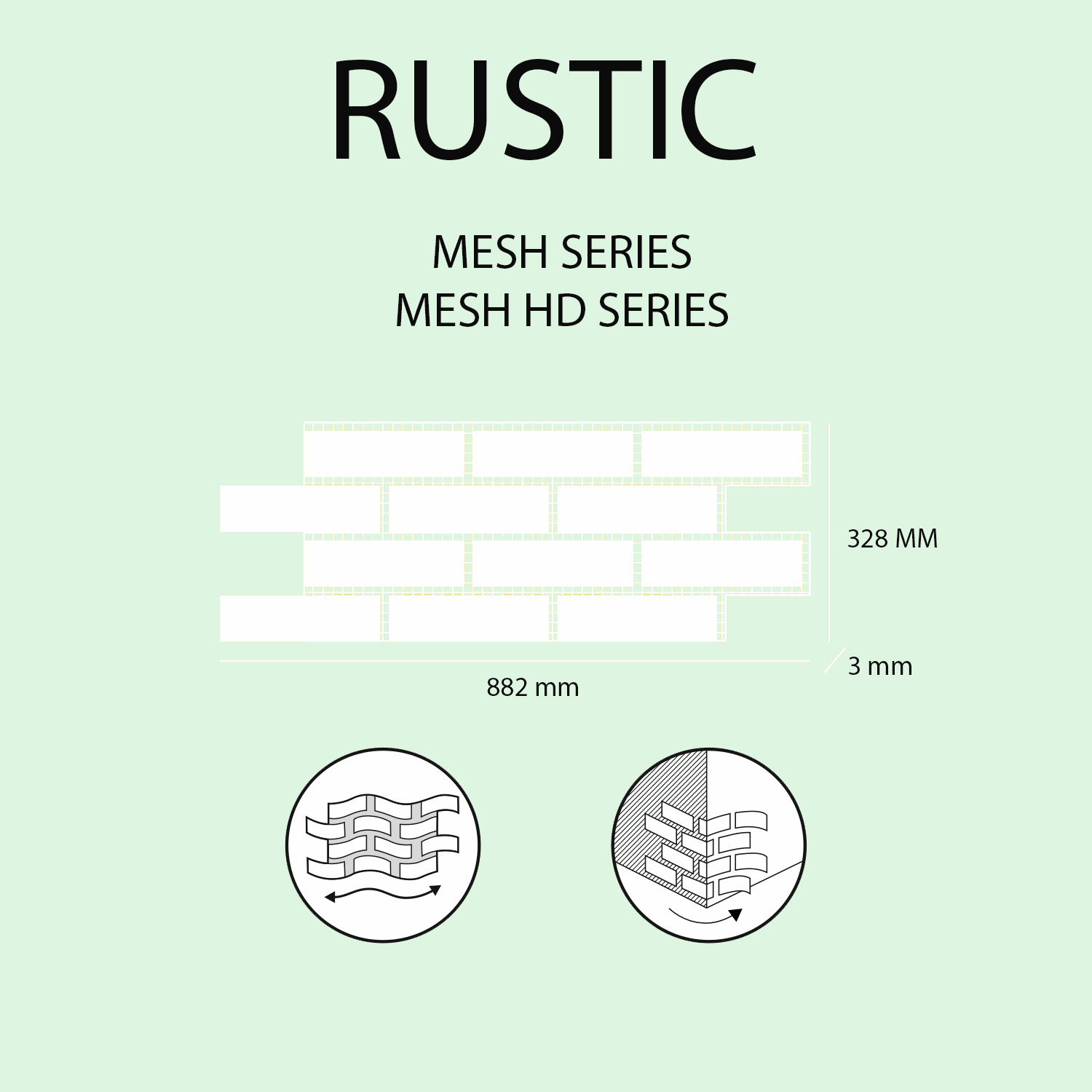 M-RUSTIC-116 Esnek Tuğla Duvar Paneli -Mesh- Flexolith