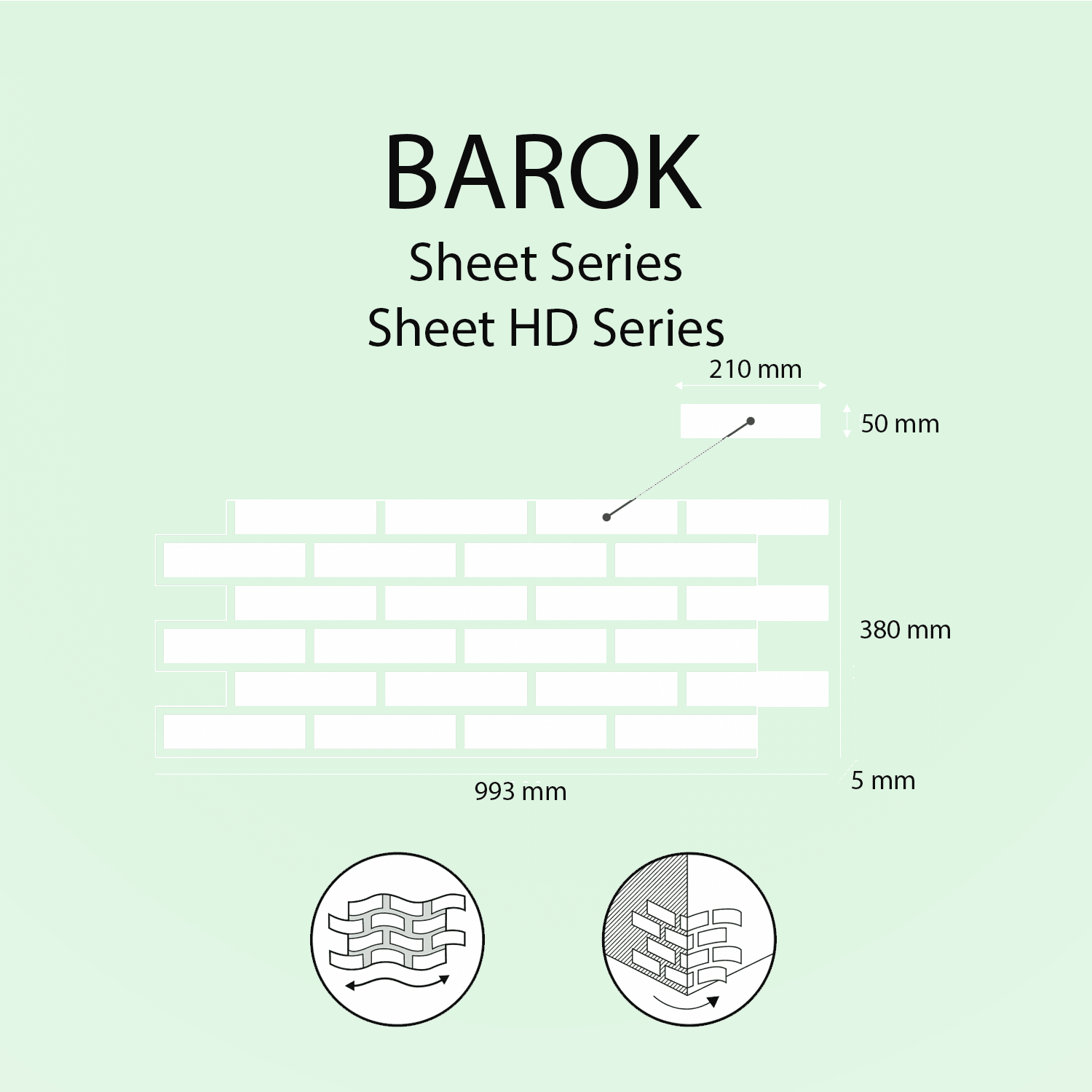 S-BAROK-115-HD Esnek Tuğla Duvar Paneli - Flexolith