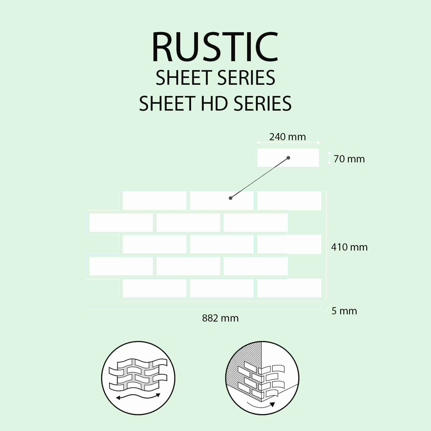 S-RUSTIC-118-HD Esnek Tuğla Duvar Paneli - Flexolith