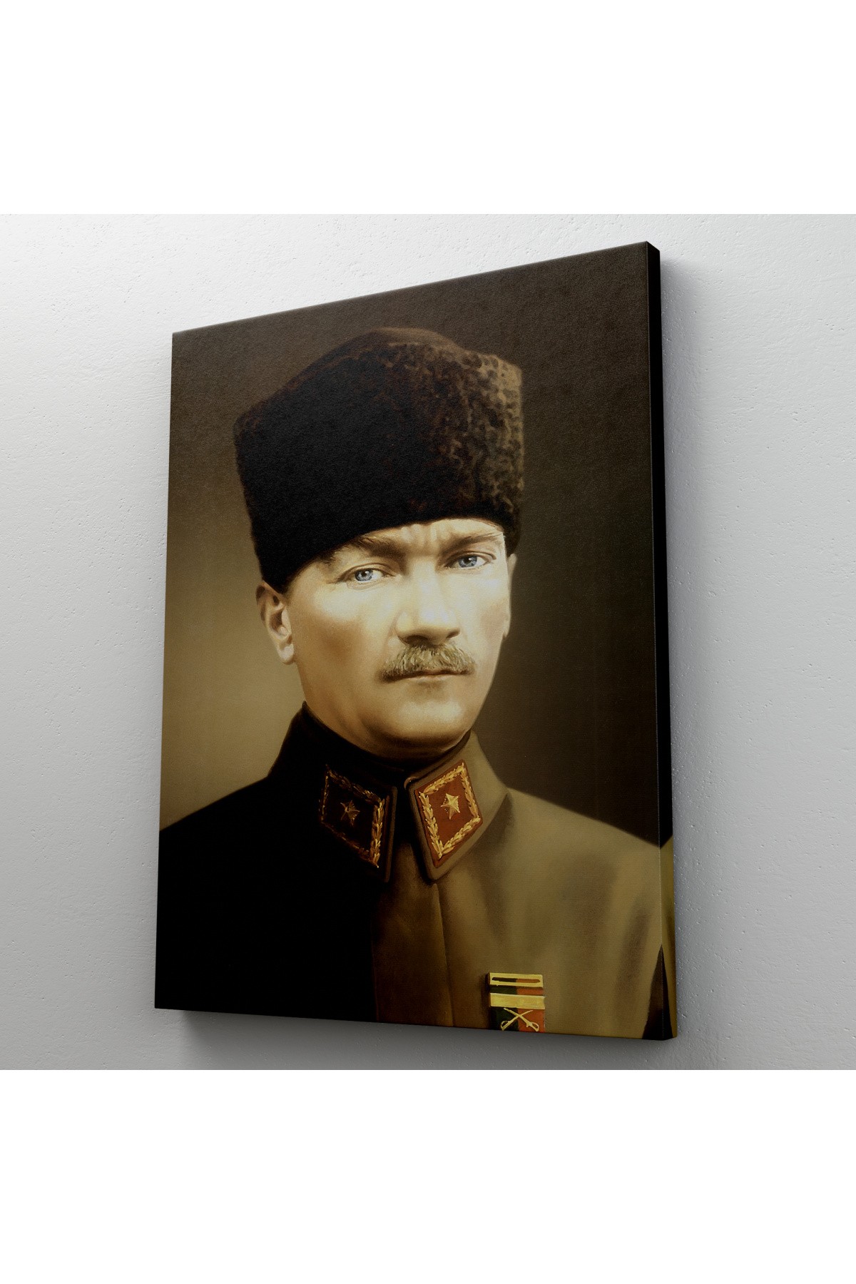 Atatürk Portre Tablosu Mustafa Kemal Atatürk Dikdörtgen Dekoratif Kanvas Tablo