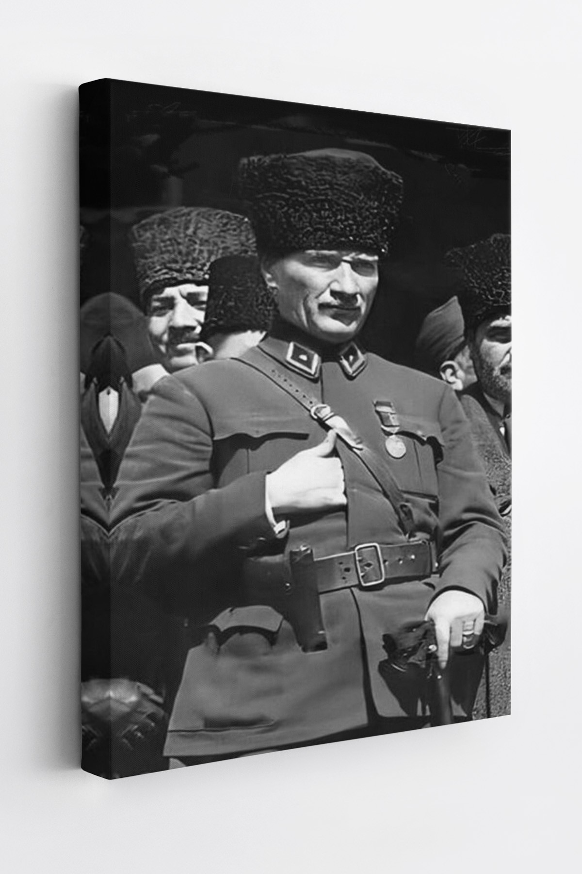 Atatürk Portre Tablosu Mustafa Kemal Atatürk Dikdörtgen Dekoratif Kanvas Tablo