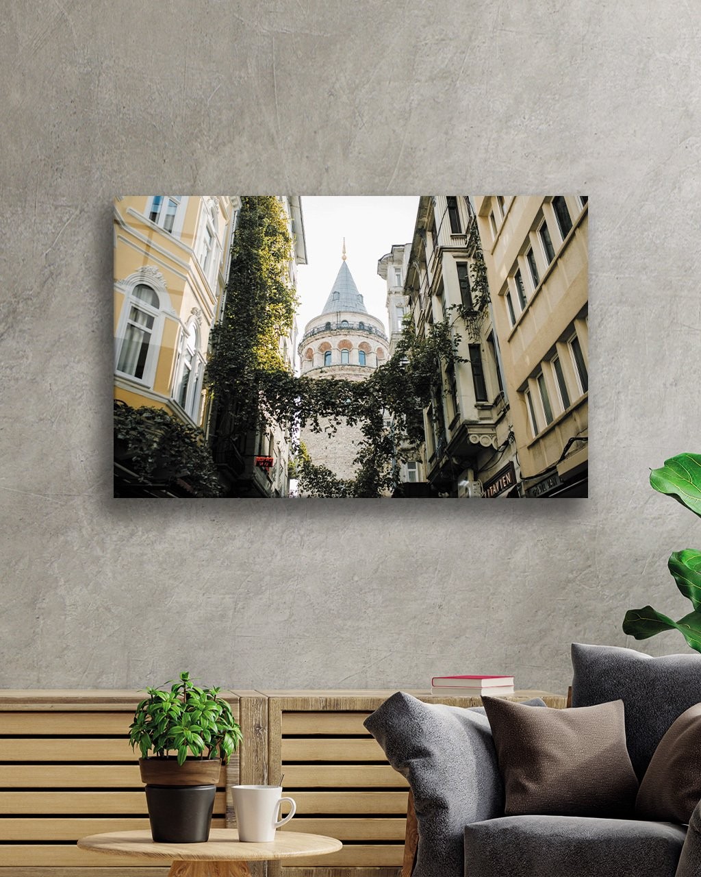 İstanbul Galata Kulesi Manzara 4mm Dayanıklı Cam Tablo Temperli Cam