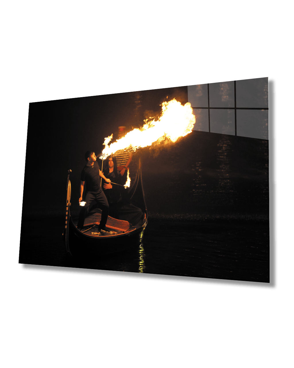 Ateş Gösterisi Cam Tablo 4mm Dayanıklı Temperli Cam Fire Glass Painting