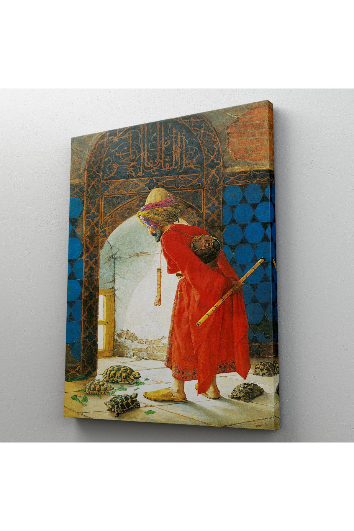 Osman Hamdi Bey'in Kaplunbağa Terbiyecisi İsimli Eseri Kanvas Tablo