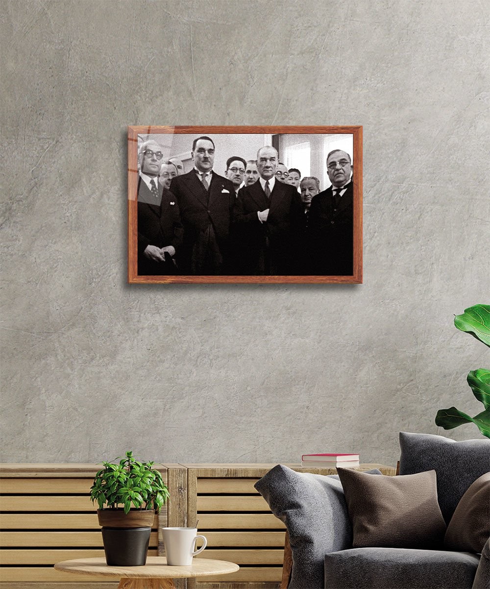Atatürk-170 Cam Tablo 4mm Dayanıklı Temperli Cam, Atatürk Glass Wall Art