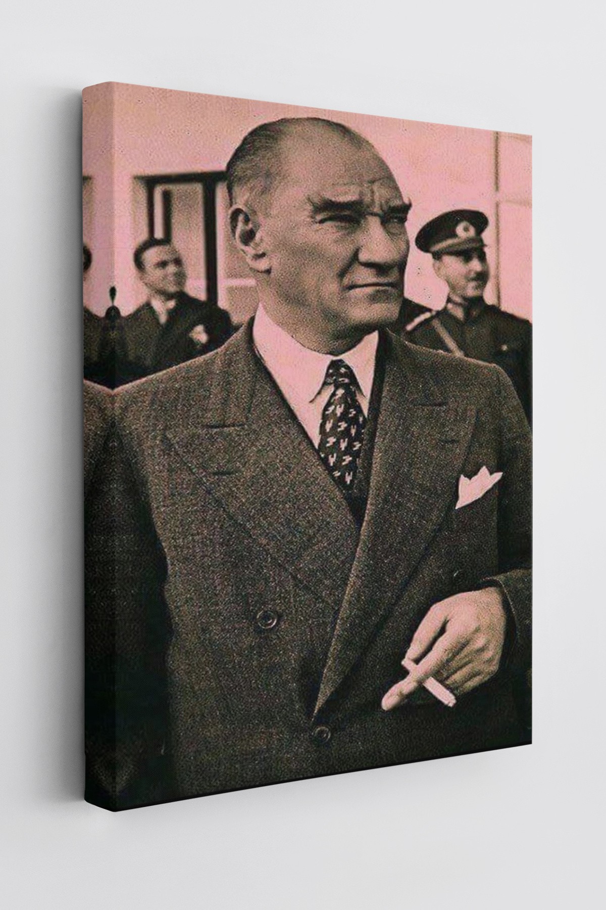 Atatürk Portre Tablosu Mustafa Kemal Atatürk Dikdörtgen Dekoratif Kanvas Tablo