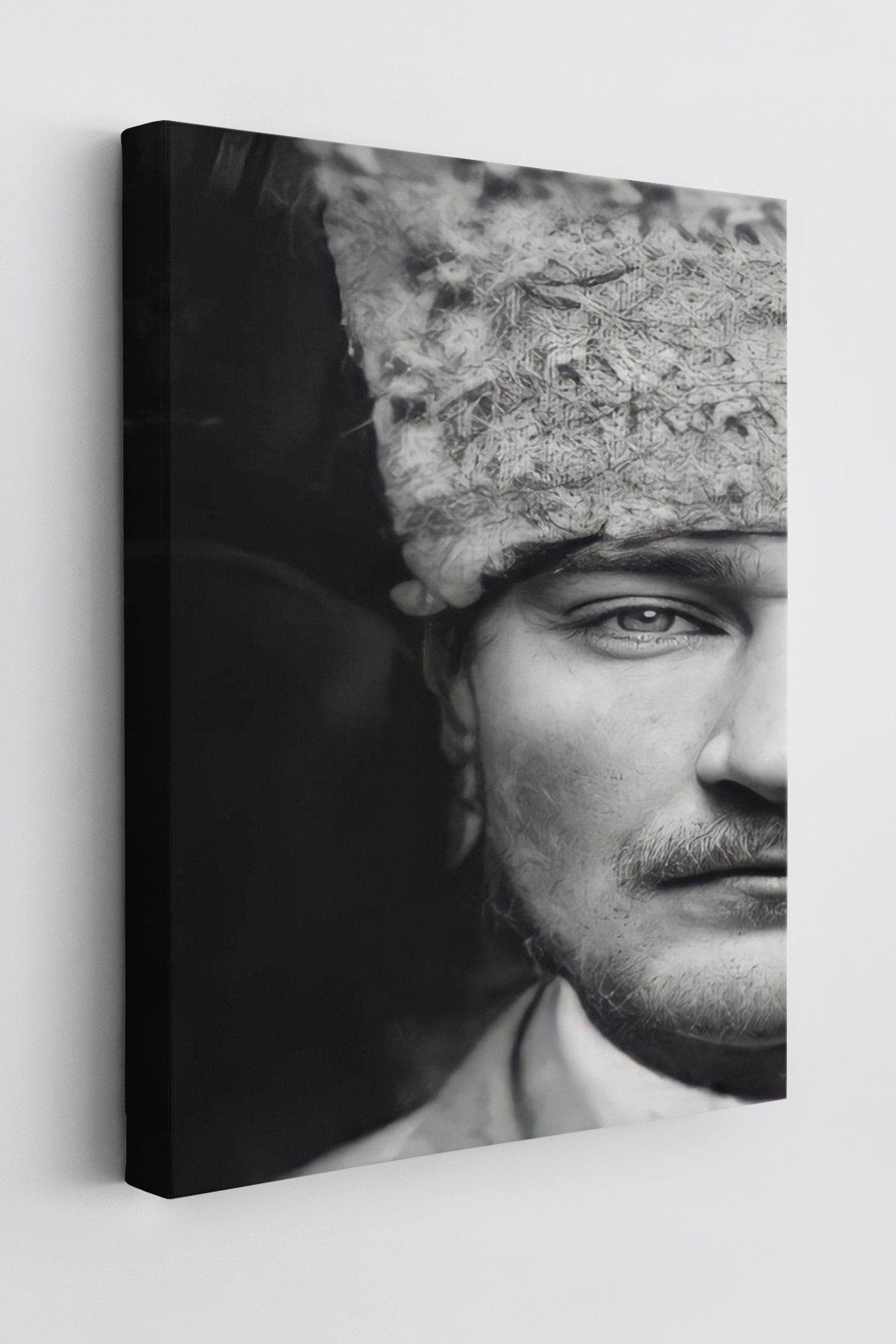 Atatürk Portre Tablosu Mustafa Kemal Atatürk Dikdörtgen Dekoratif Kanvas Tablo