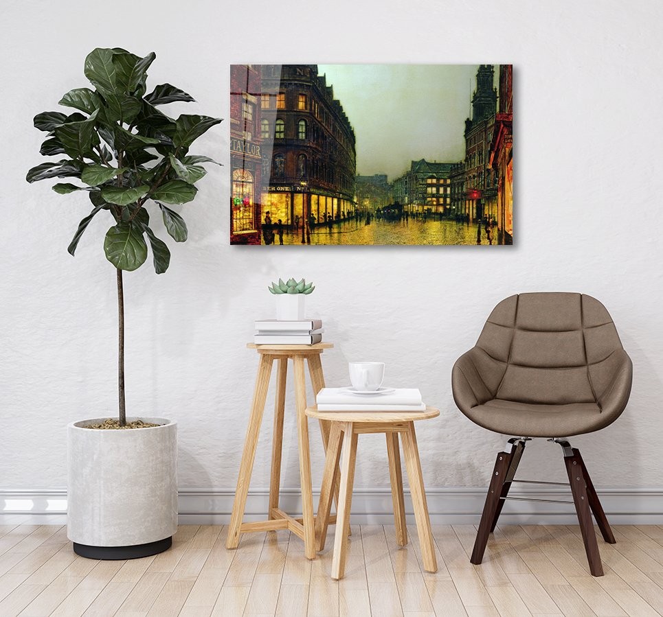 Romantik Sokak Cam Tablo 4mm Dayanıklı Temperli Cam